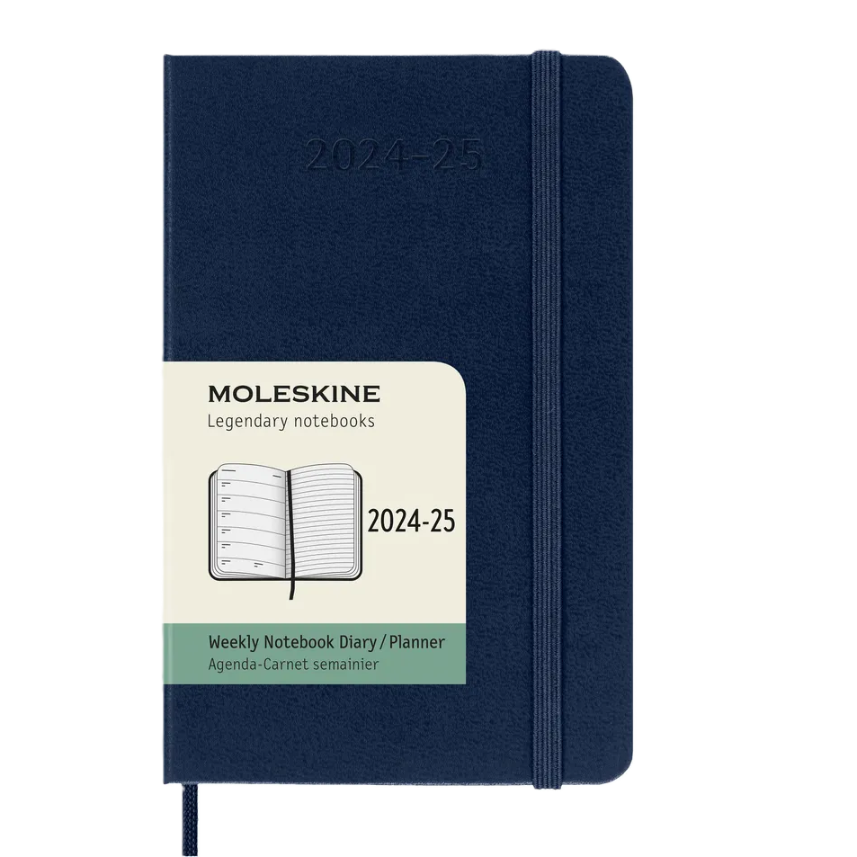 DI Moleskine 2025 18-Month Weekly Pocket Hardcover Notebook: Sapphire Blue