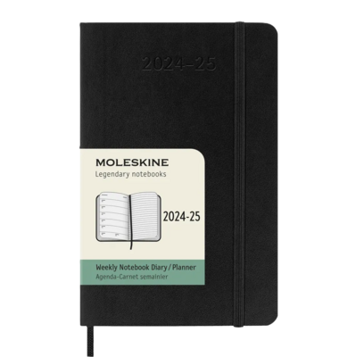 DI Moleskine 2025 18-Month Weekly Pocket Softcover Notebook: Black