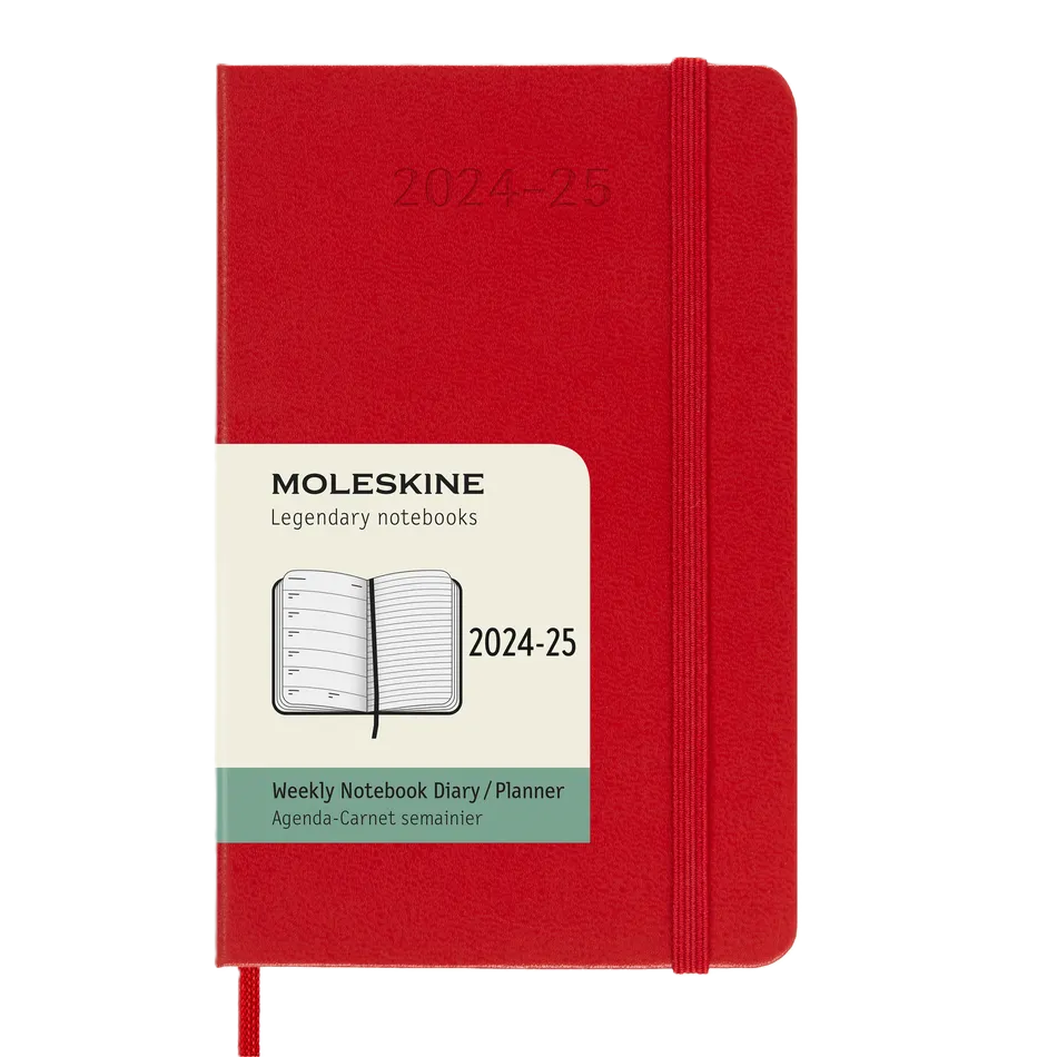 DI Moleskine 2025 18-Month Weekly Pocket Hardcover Notebook: Scarlet Red