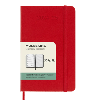 DI Moleskine 2025 18-Month Weekly Pocket Hardcover Notebook: Scarlet Red