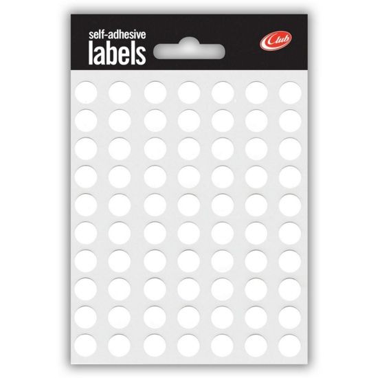 ST White Sticky Labels 8mm Dots