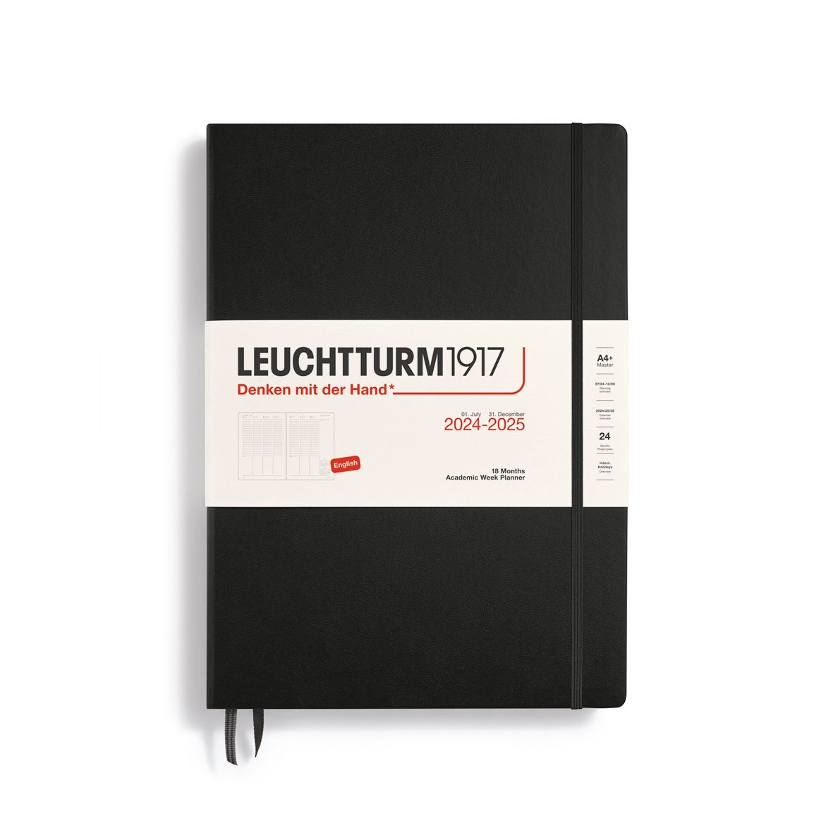 DI Black, Academic Week Planner Master (A4+), 18 months, 2024-25, English