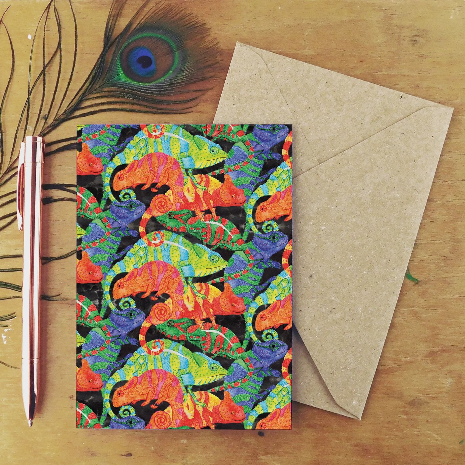 GC Camouflage of Chameleons Greetings Card