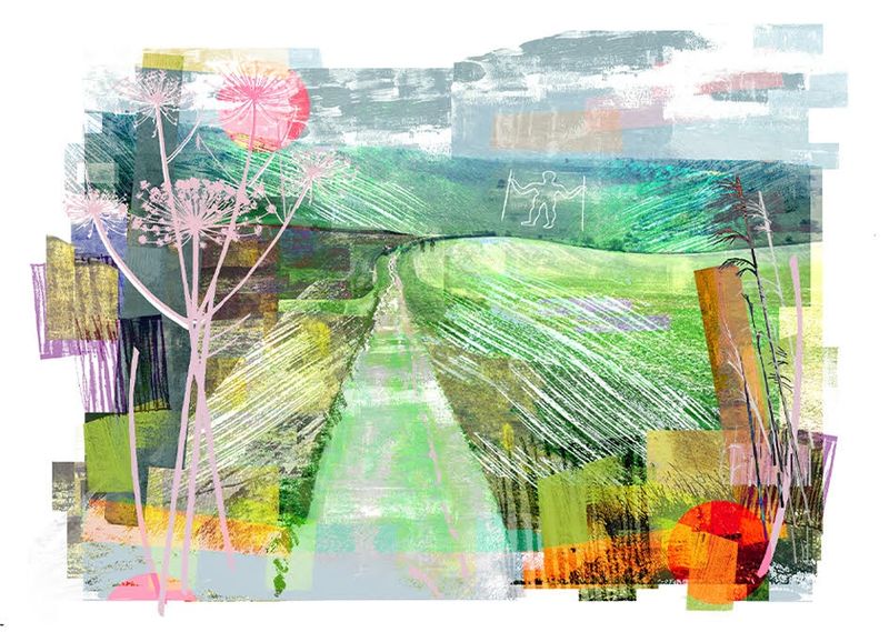 GC Sarah Jones  Long Man of WilmingtonGreetings Card