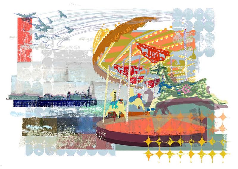 GC  Sarah Jones Carousel Greetings Card