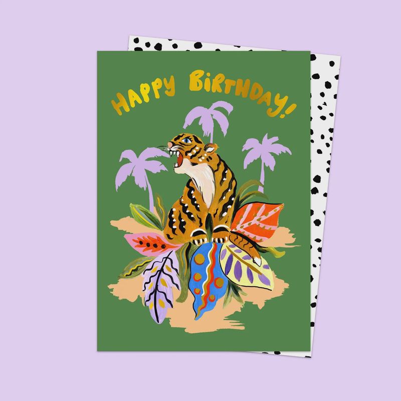 GC Tropical Tiger Birthday Card