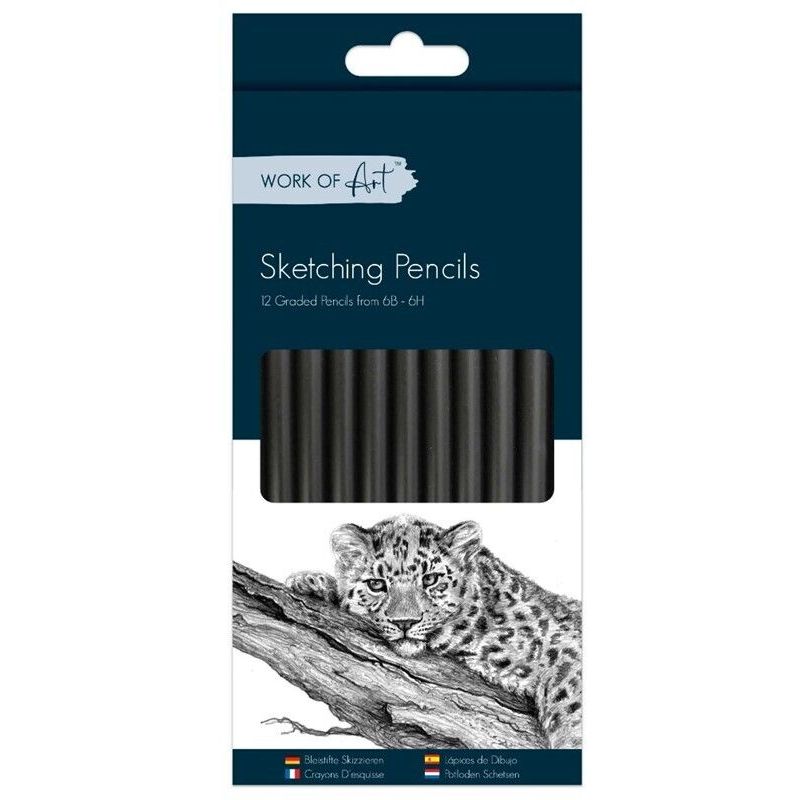 ST et of 12 &#39;Work of Art&#39; Sketching Pencils 6B - 6H