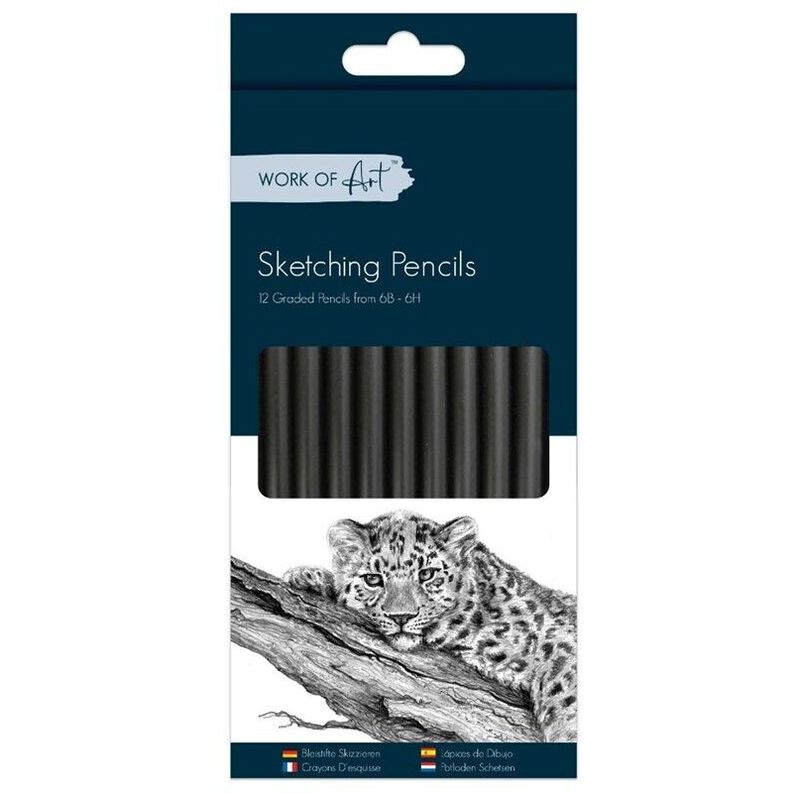 ST et of 12 &#39;Work of Art&#39; Sketching Pencils 6B - 6H