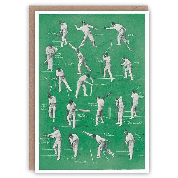 GC Cricket, Batting and Bowling Greeting Card