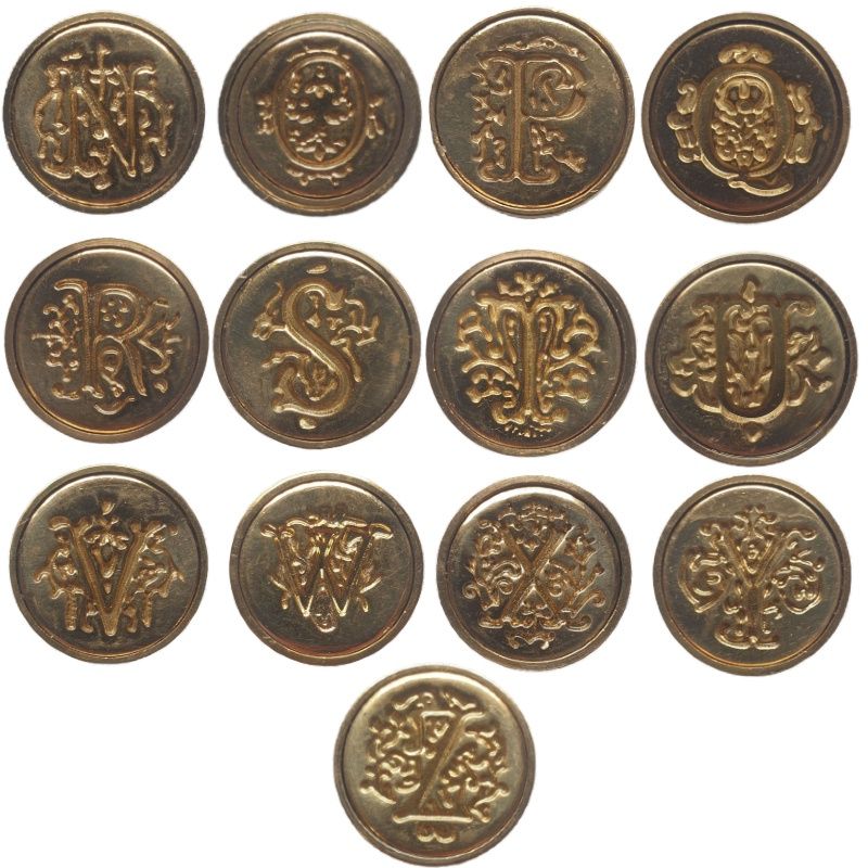 Classic Seal Manuscript Initial Stamps N - Z
