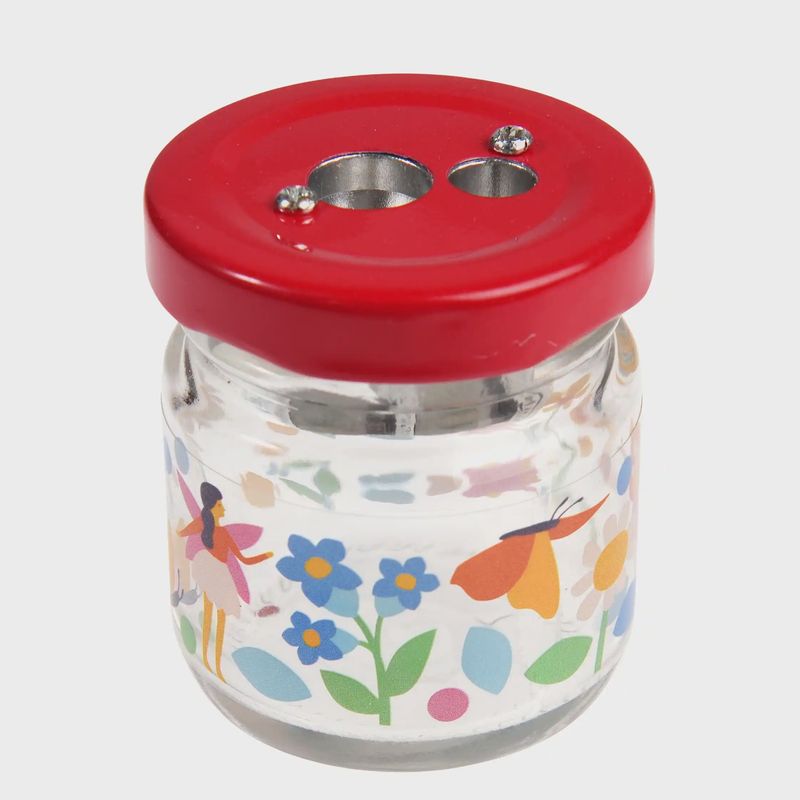 ST Glass jar pencil sharpener - Fairies in the Garden (12)