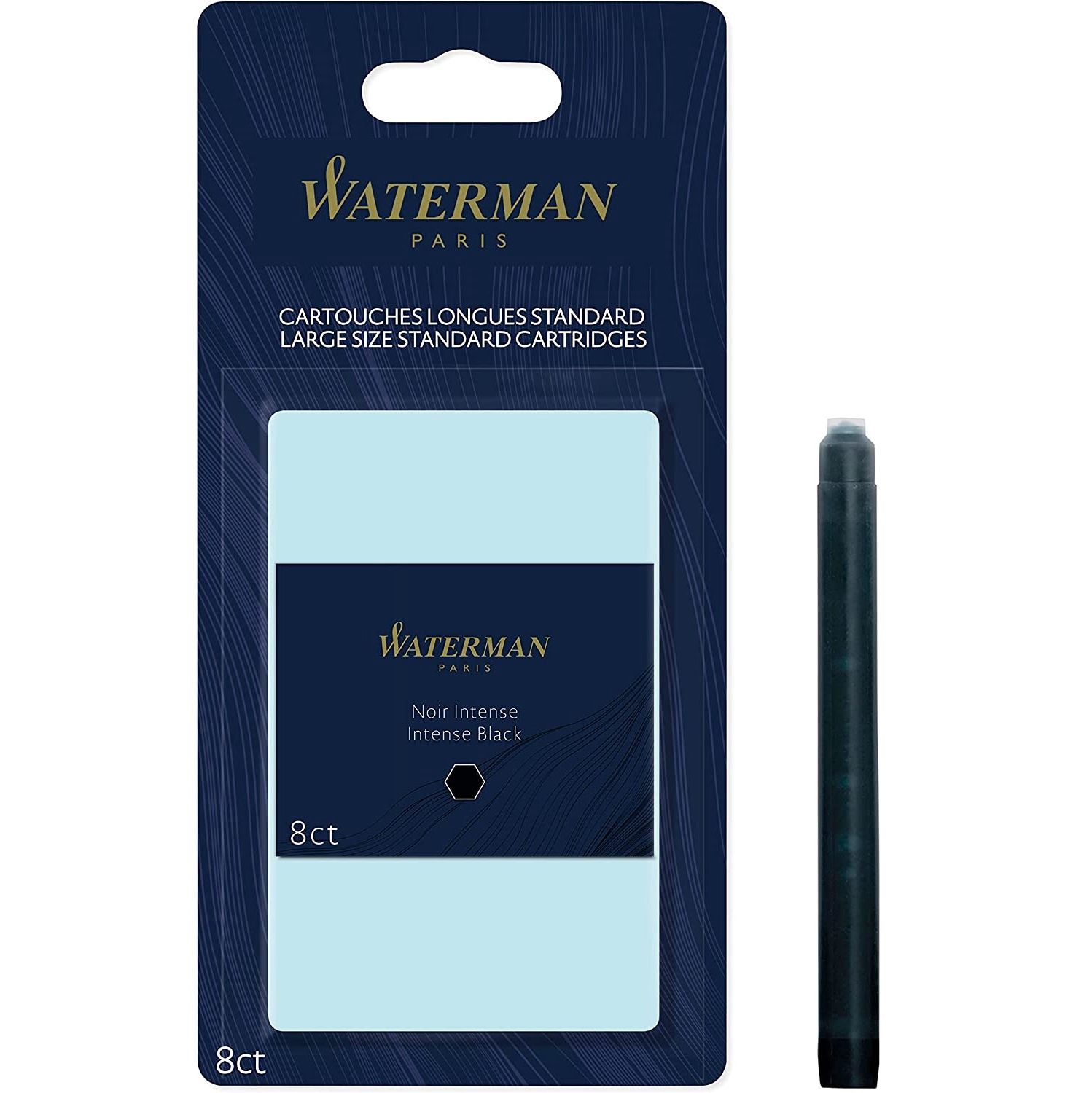 RE Waterman Cartr Perm Blk Blister