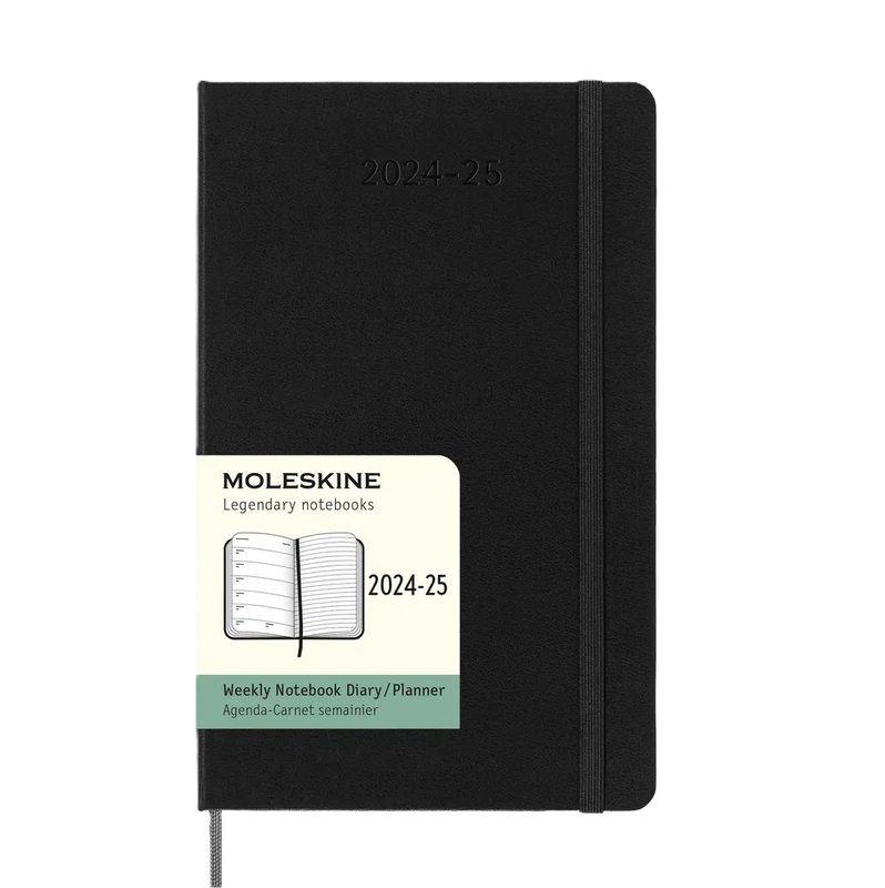 DI Moleskine 2025 18-Month Weekly Large Hardcover Notebook: Black