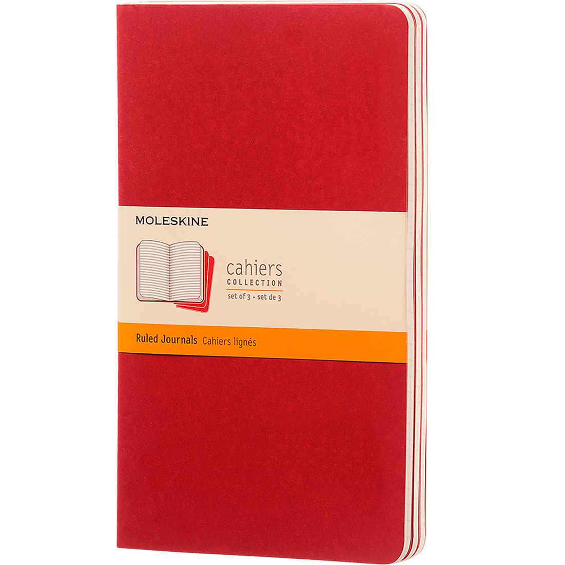MP NB Cahier Lrg 3 pk Red Ruled