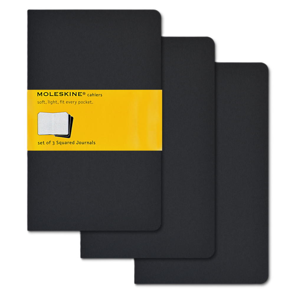 MP NB Cahier Lrg 3 pk Black Squared