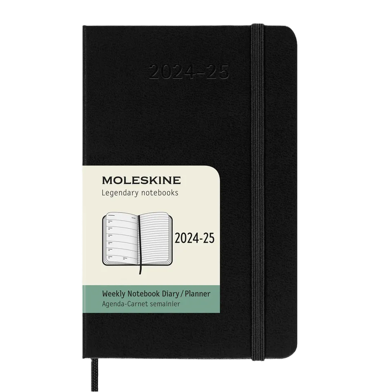 DI Moleskine 2025 18-Month Weekly Pocket Hardcover Notebook: Black