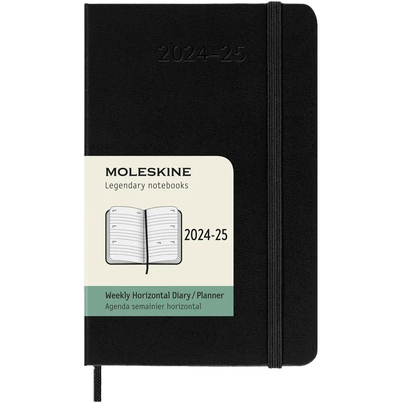 DI Moleskine 2025 18-Month Weekly Horizontal Pocket Hardcover Notebook: Black