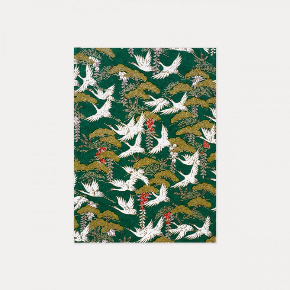 NB A5 Notebook (blank) flyingcranes/emerald (3)