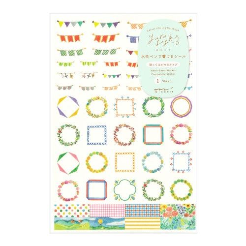 ST Midori Yuru Log Sticker 1 Sheet Decoration