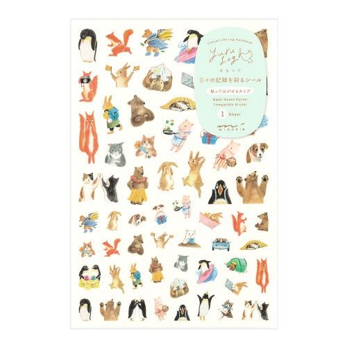 SK Midori Yuru Log Sticker 1 Sheet Animal