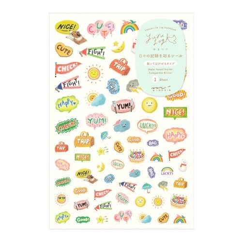 ST Midori Yuru Log Sticker 1 Sheet Feeling