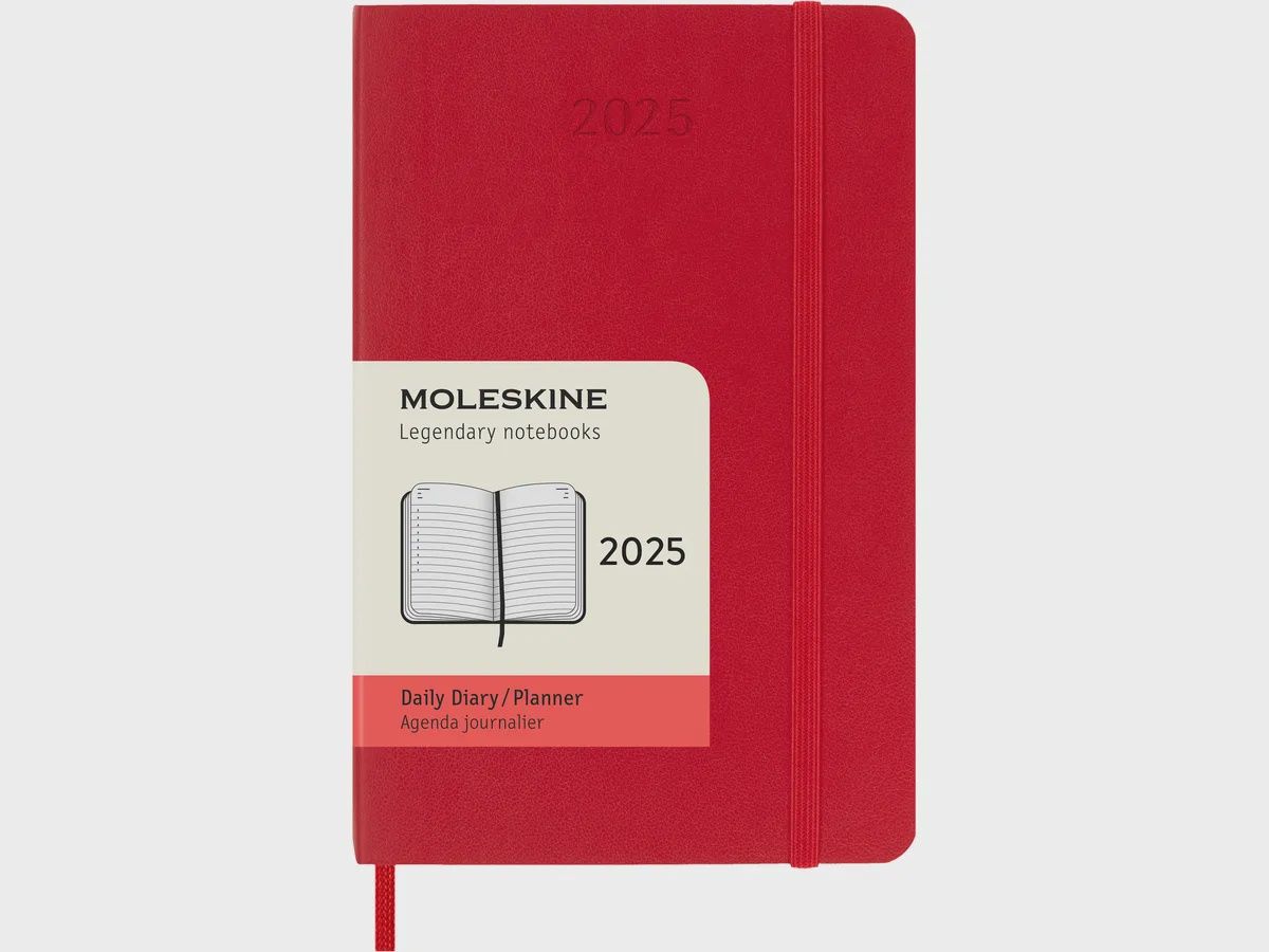 DI 2025 12-Month Daily Pocket Softcover Notebook: Scarlet Red