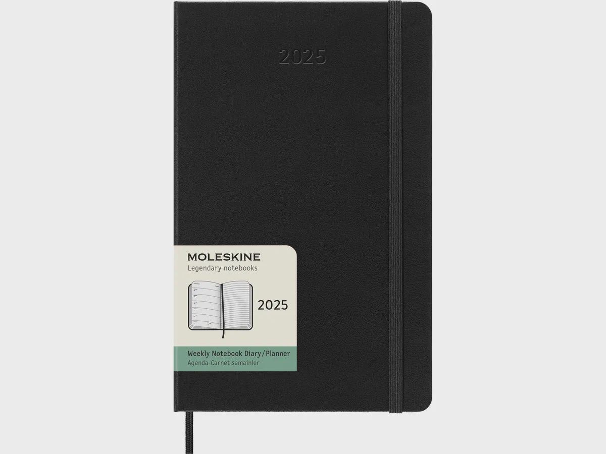 DI 2025 12-Month Weekly Large Hardcover Notebook: Black