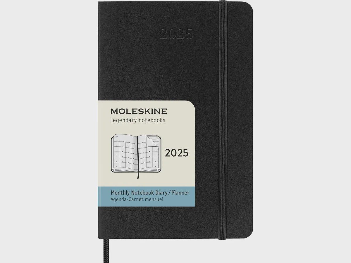 DI 2025 12-Month Monthly Pocket Softcover Notebook: Black