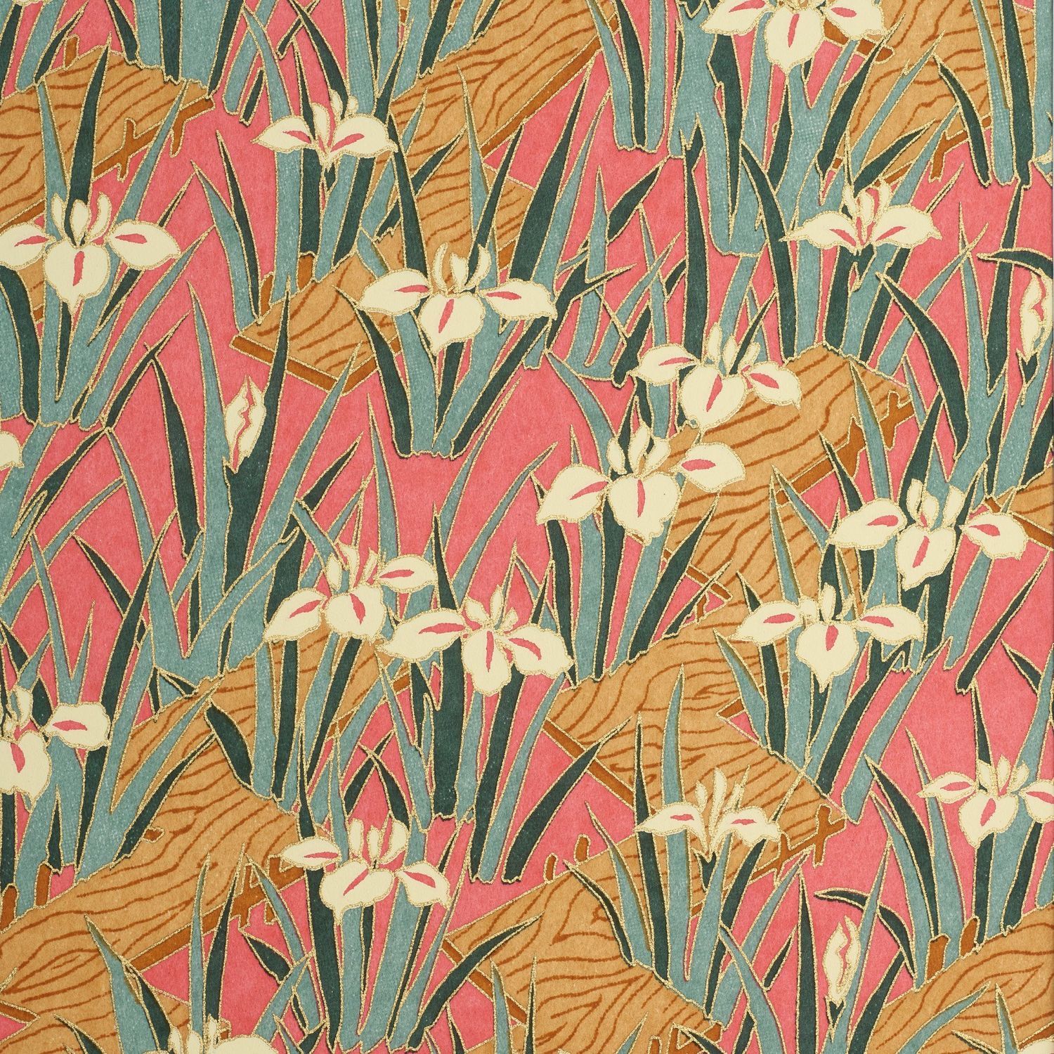 GW Esmie Silk Screen Wrap - Half Sheet Water Iris/pink (12)