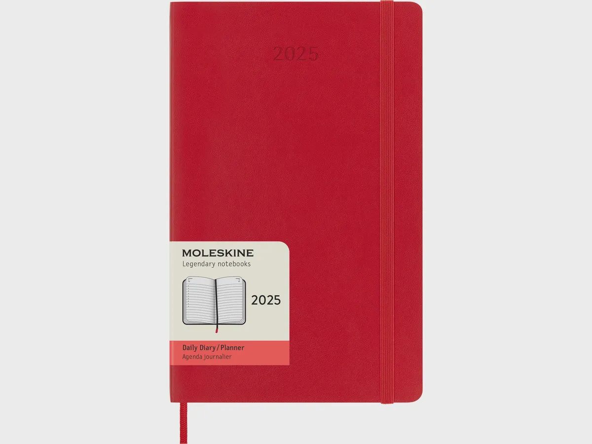 DI 2025 12-Month Daily Large Softcover Notebook: Scarlet Red