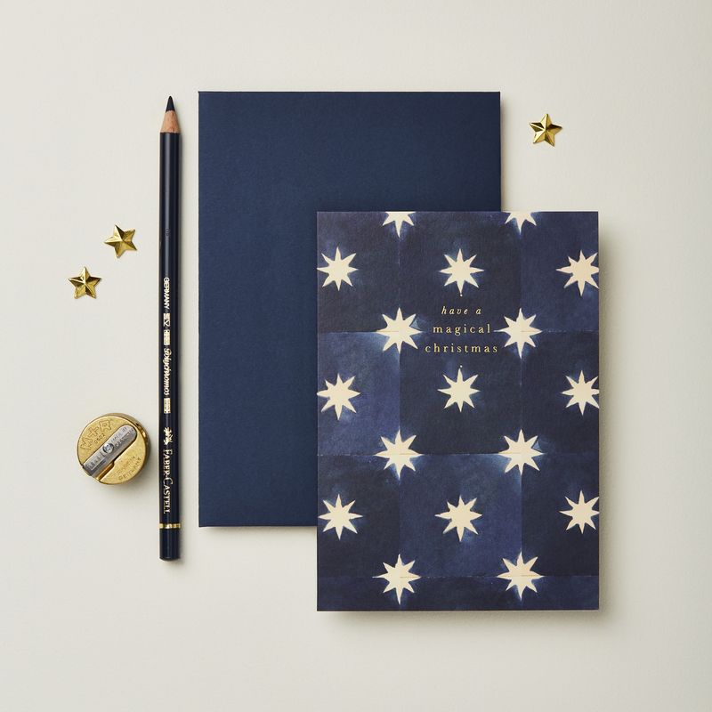 GCX Navy Stars 'Magical Christmas' Greeting Card