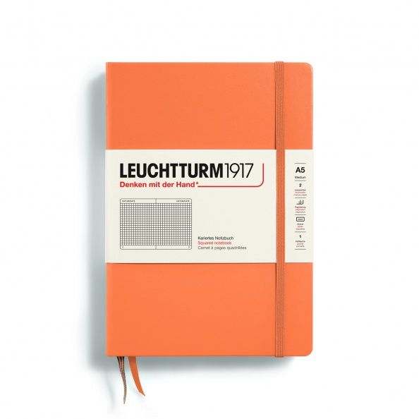 XNB Medium Hardcover (A5), 251 numbered pages, 80g/m² paper Apricot, squared