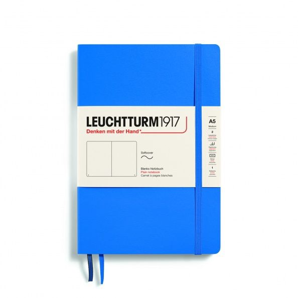 XNB Medium Softcover (A5), 123 numbered pages, 80g/m² paper Sky, plain