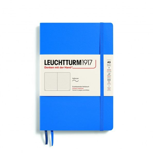 XNB Medium Softcover (A5), 123 numbered pages, 80g/m² paper Sky, dotted