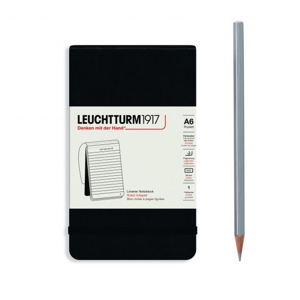 NB Black Notepad Pkt A6 184 p ruled
