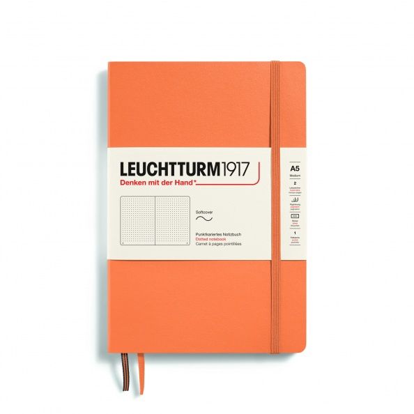 XNB Medium Softcover (A5), 123 numbered pages, 80g/m² paper Apricot, dotted