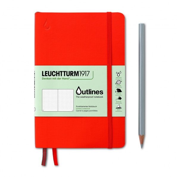 NB Outlines Flexcover Nautical Paper Notebook B6+ Signal Orange
