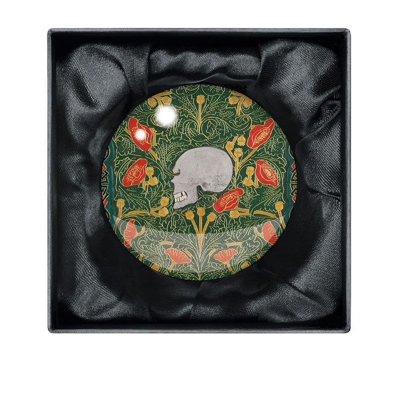 ST Paperweight Skull &amp; Flowers
