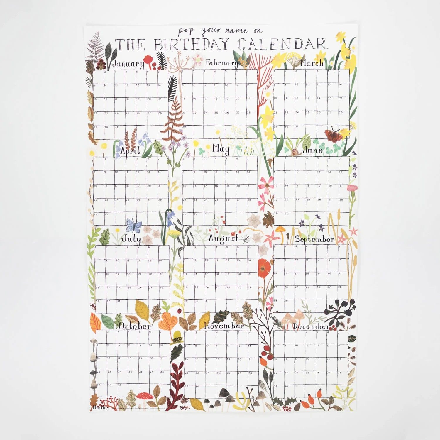 CA Birthday Calendar 48cm x 69cm