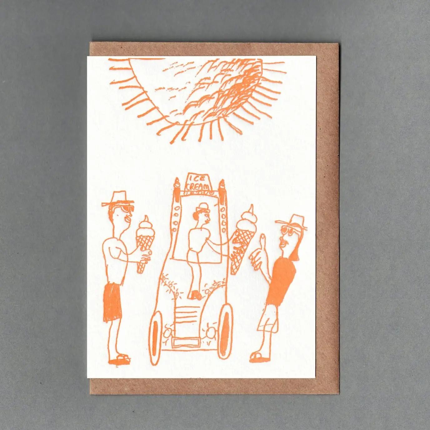 GC Icecream Letterpress Greetings Card