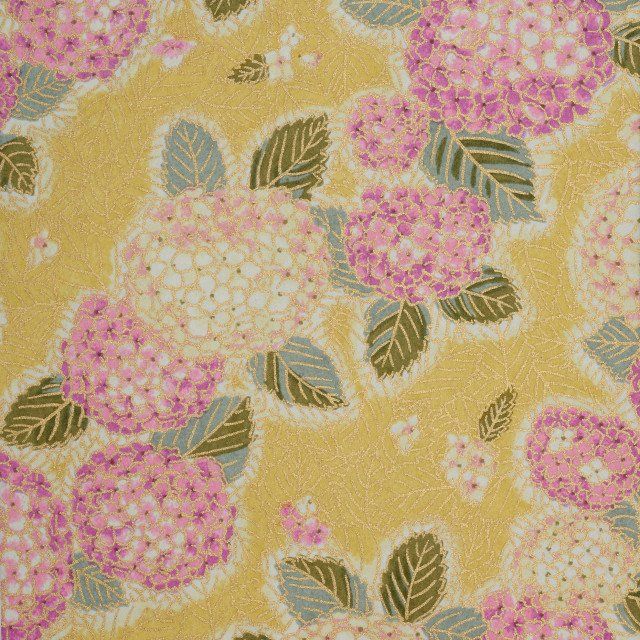 GW Esmie Silk Screen Wrap - Half Sheet Purple hydrangea / yellow (12)