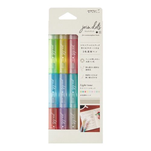 PN Midori Connecting Pen Join Dots 3-Pack Light Tone
