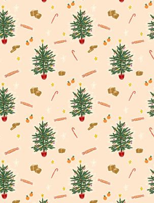 GWX Christmas Tree Pink Gift Wrap