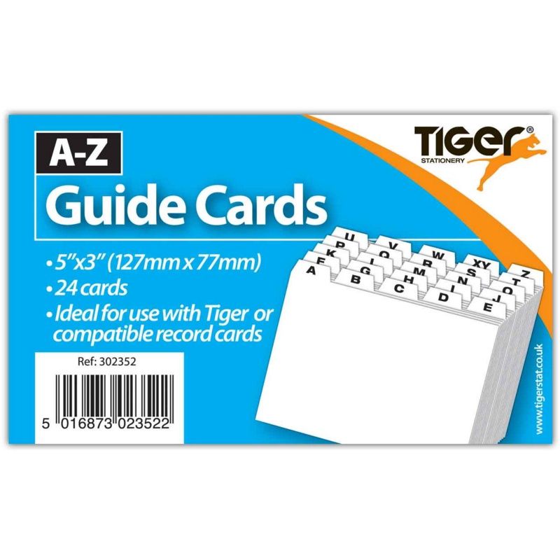 ST Tiger A-Z Guide Cards for organiser (10)