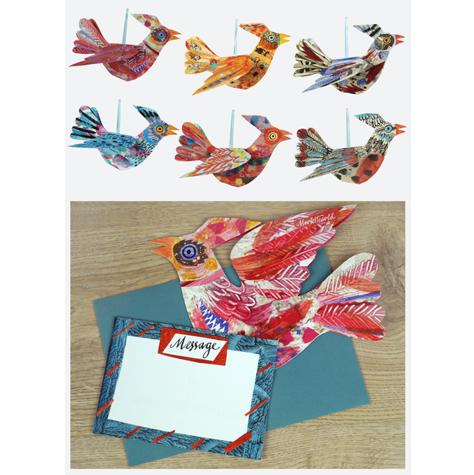 GC 6 x Multicoloured birds MH (12)