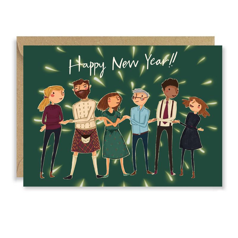 GC New Year Hogmanay Christmas Greeting Card