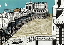 GC Brighton Pier 1958 (linocut on paper)