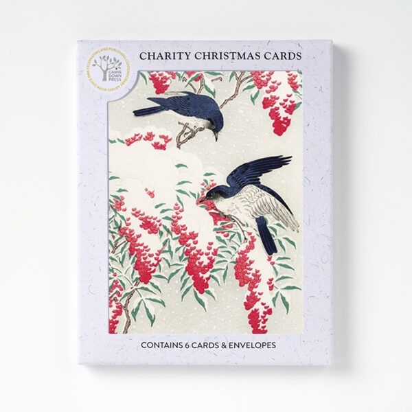 GCX AGBI CHRISTMAS CARD PACK – Flycatchers on Snow-covered Nandina (3)
