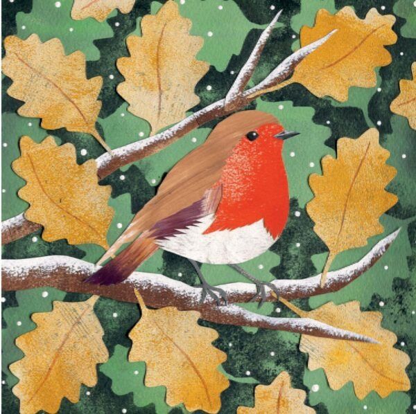 GCX AGBI CHRISTMAS CARD PACK – Robin and Oak Leaves