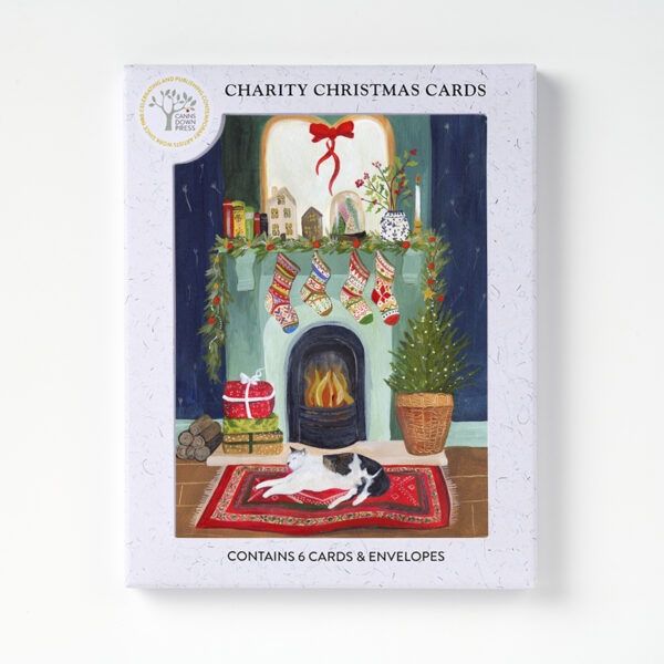 GCX AGBI CHRISTMAS CARD PACK – Fireplace Cat